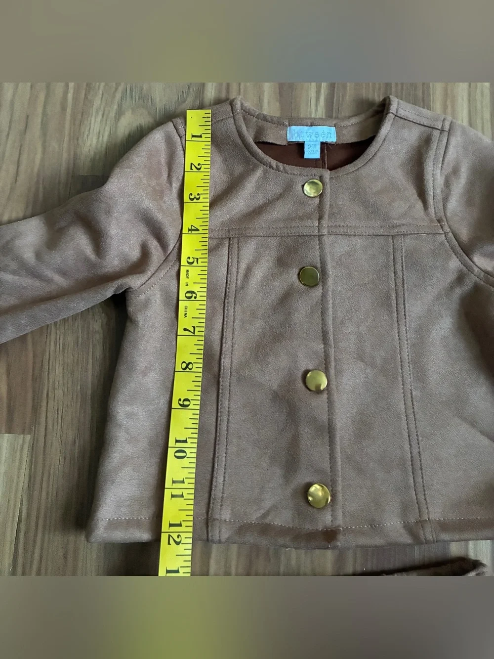Btween Girls Faux Suede 2-Piece Jacket & Skirt Set Brown 2T
